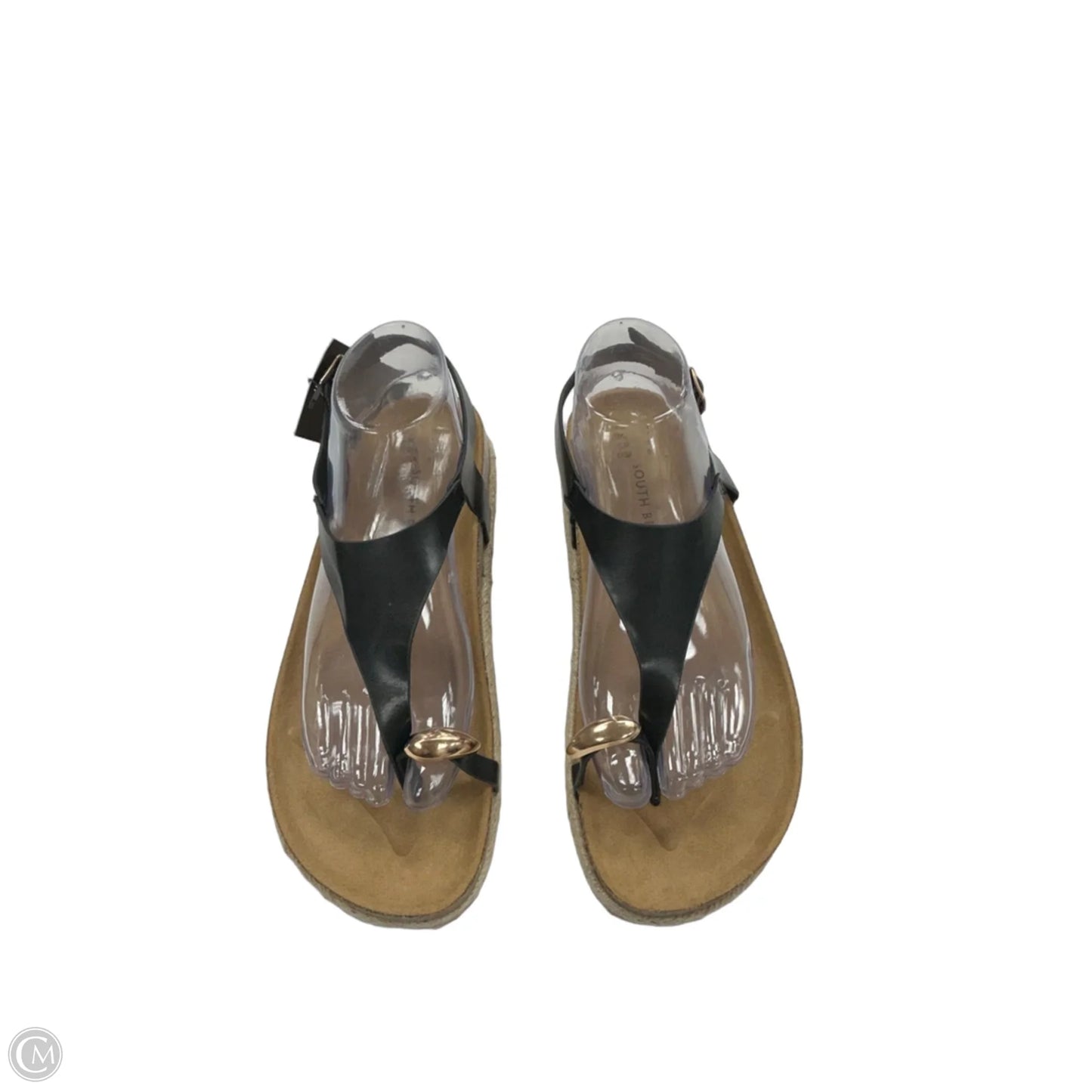 Sandals Flats By Clothes Mentor In Black & Brown, Size: 9