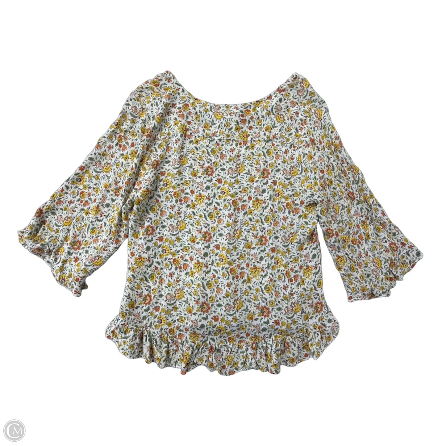 Top 3/4 Sleeve By Clothes Mentor In Floral Print, Size: M