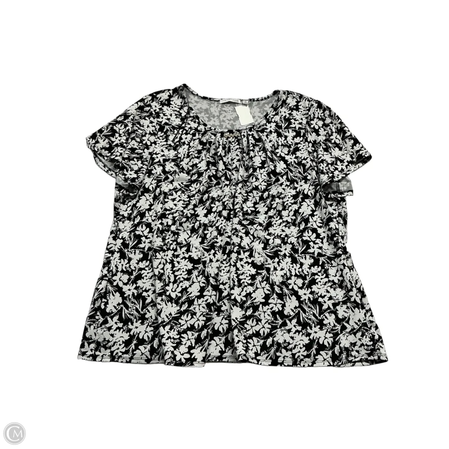 Top Short Sleeve By Notations In Black & White, Size: 3x