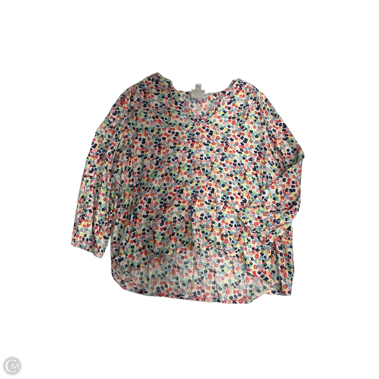 Top Long Sleeve By St Johns Bay In Floral Print, Size: L