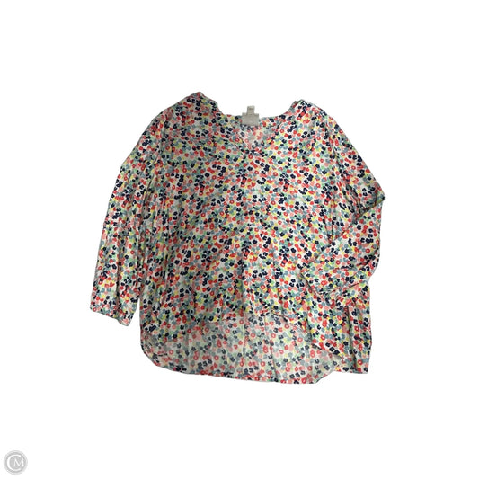 Top Long Sleeve By St Johns Bay In Floral Print, Size: L
