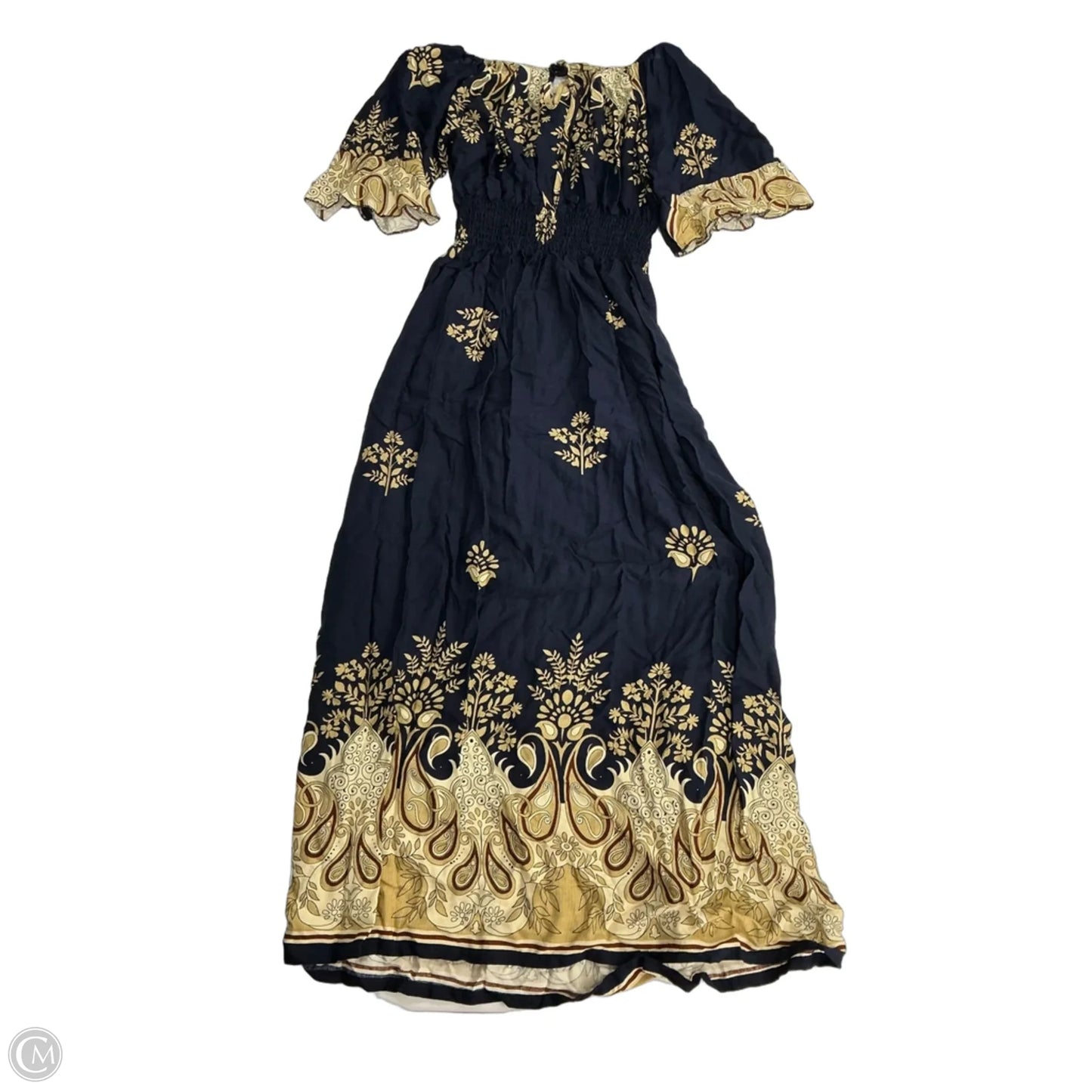 Dress Casual Maxi By Clothes Mentor In Blue & Yellow, Size: L