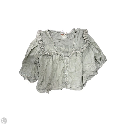 Top 3/4 Sleeve By Free People In Green, Size: S