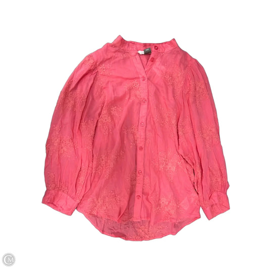 Top Long Sleeve By Pilcro In Pink, Size: Xs