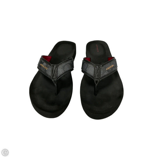 Sandals Designer By Coach In Black, Size: 9