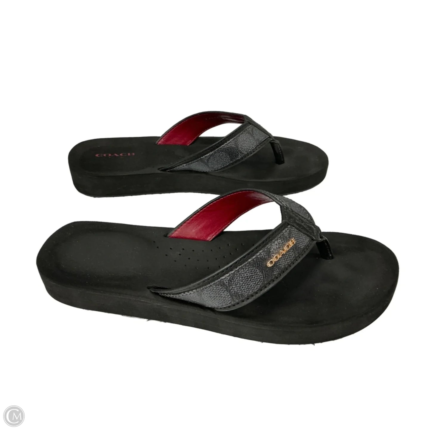 Sandals Designer By Coach In Black, Size: 9