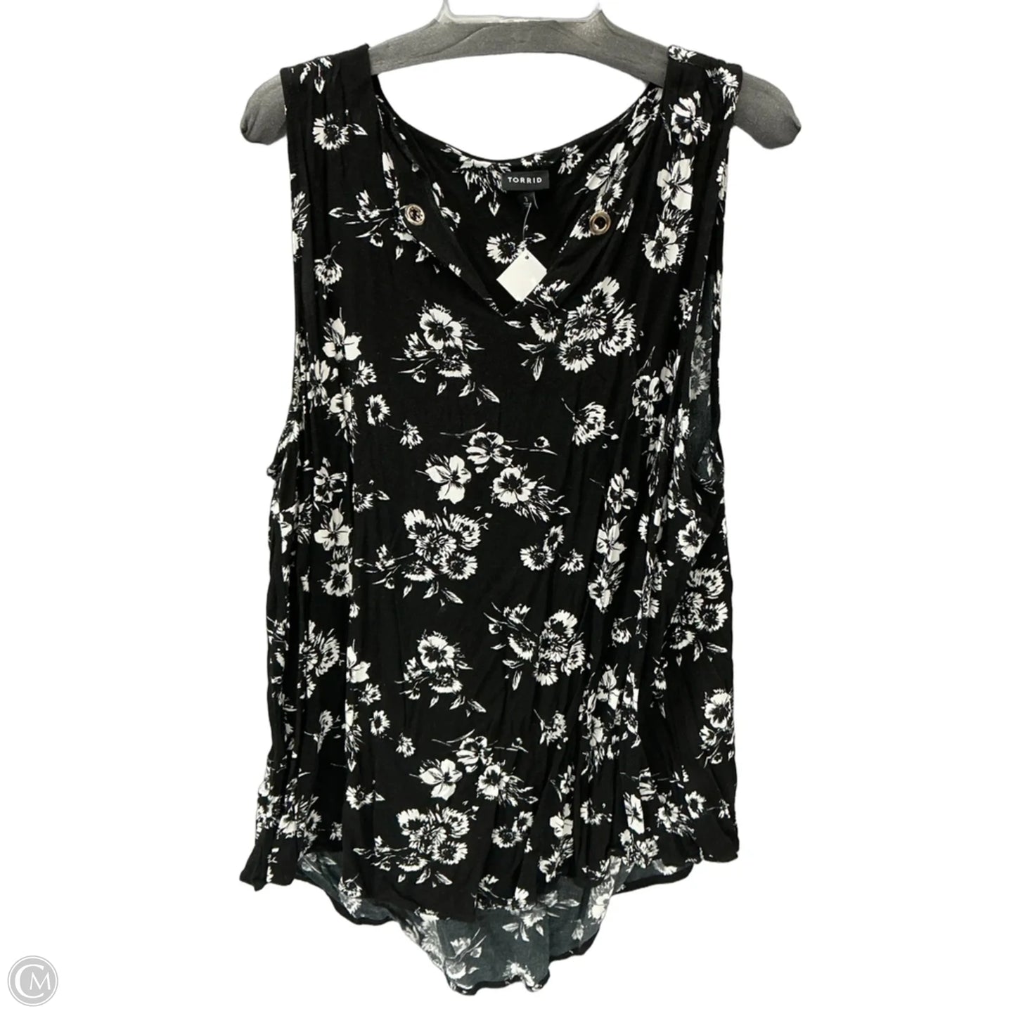 Top Sleeveless By Torrid In Black & White, Size: 3x