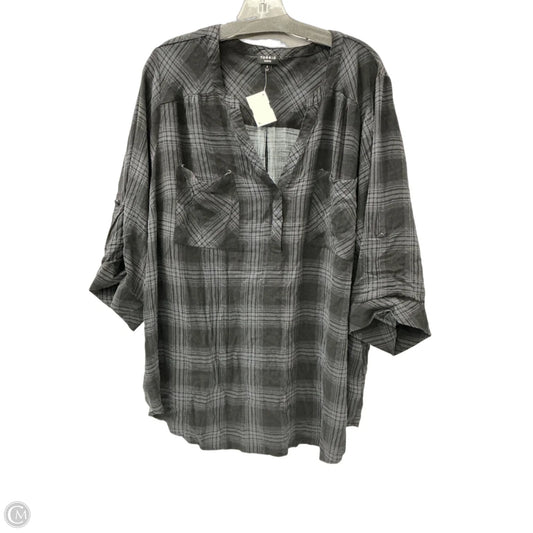Top 3/4 Sleeve By Torrid In Plaid Pattern, Size: 4x