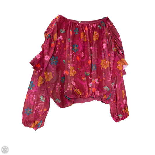 Top Long Sleeve By Free People In Floral Print, Size: Xs