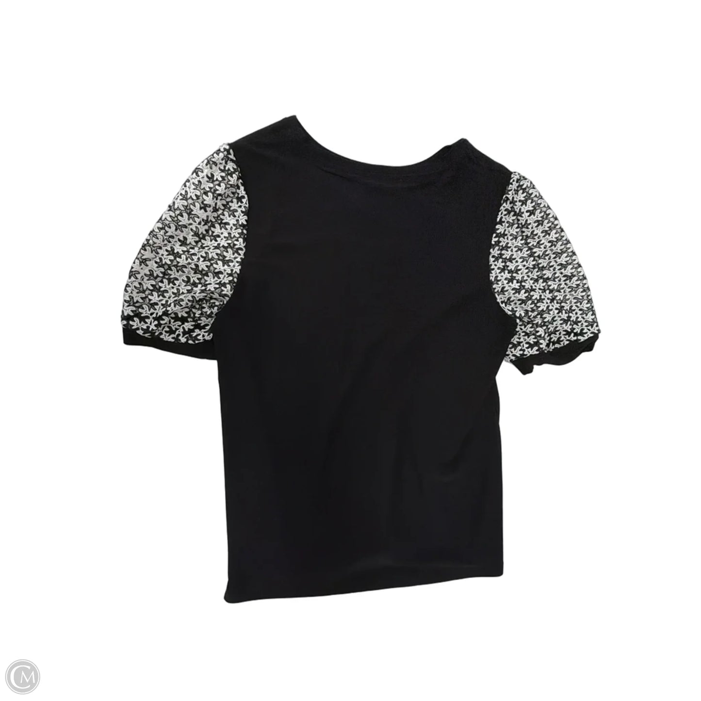 Top Short Sleeve By Cece In Black & White, Size: M