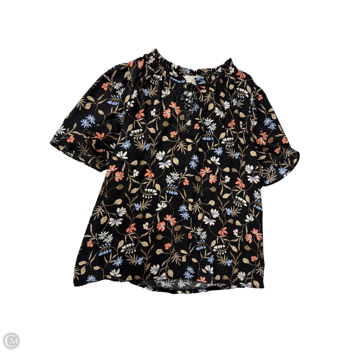 Top Short Sleeve By Loft In Floral Print, Size: S