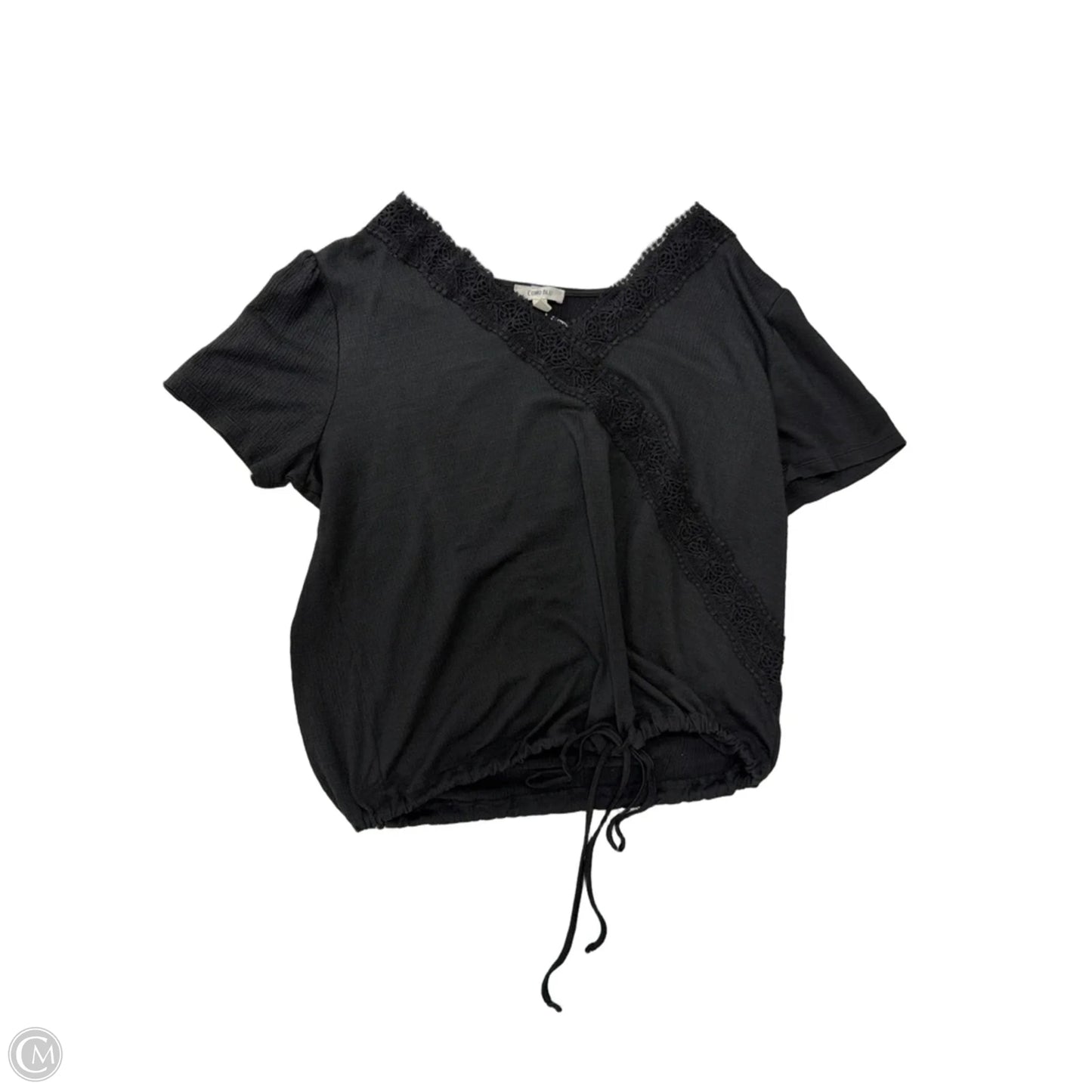 Top Short Sleeve By Como Blu In Black, Size: Xl