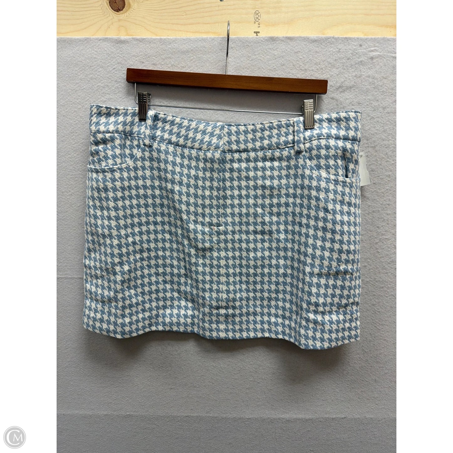 Skirt Mini & Short By Clothes Mentor In Blue & Cream, Size: 1x