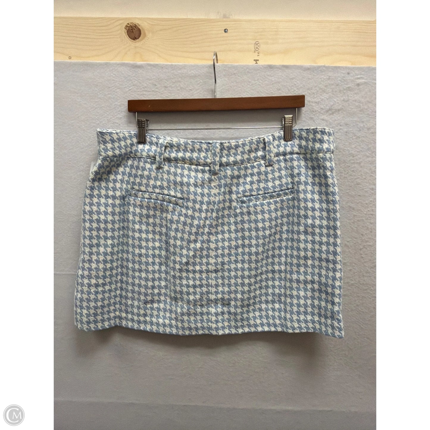 Skirt Mini & Short By Clothes Mentor In Blue & Cream, Size: 1x