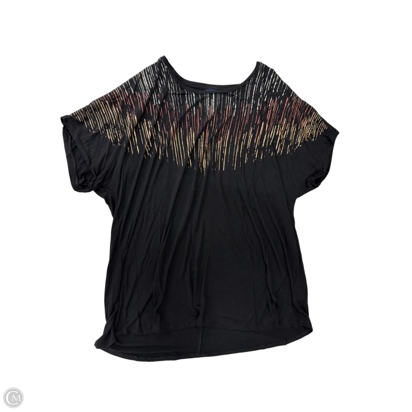 Top Short Sleeve By Apt 9 In Black, Size: 2x