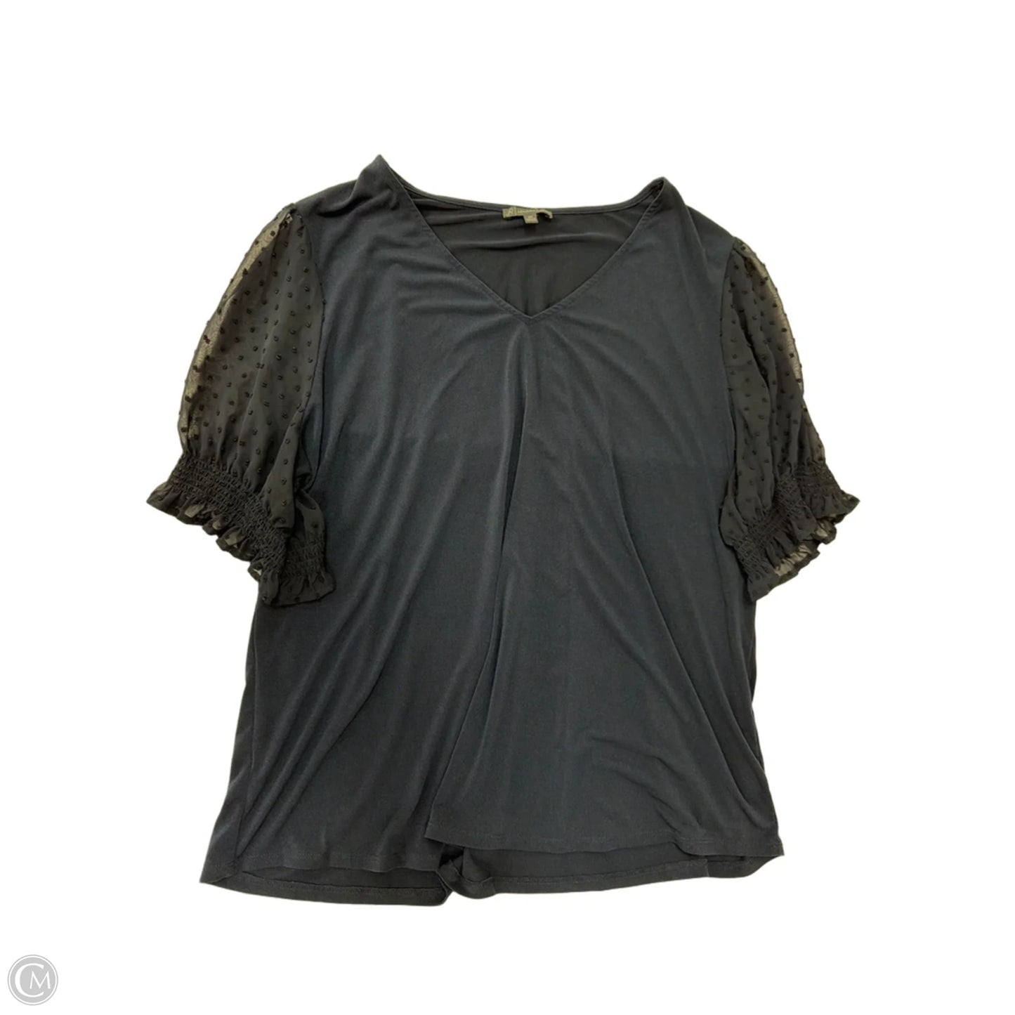Top Short Sleeve By Adrianna Papell In Navy, Size: 3x