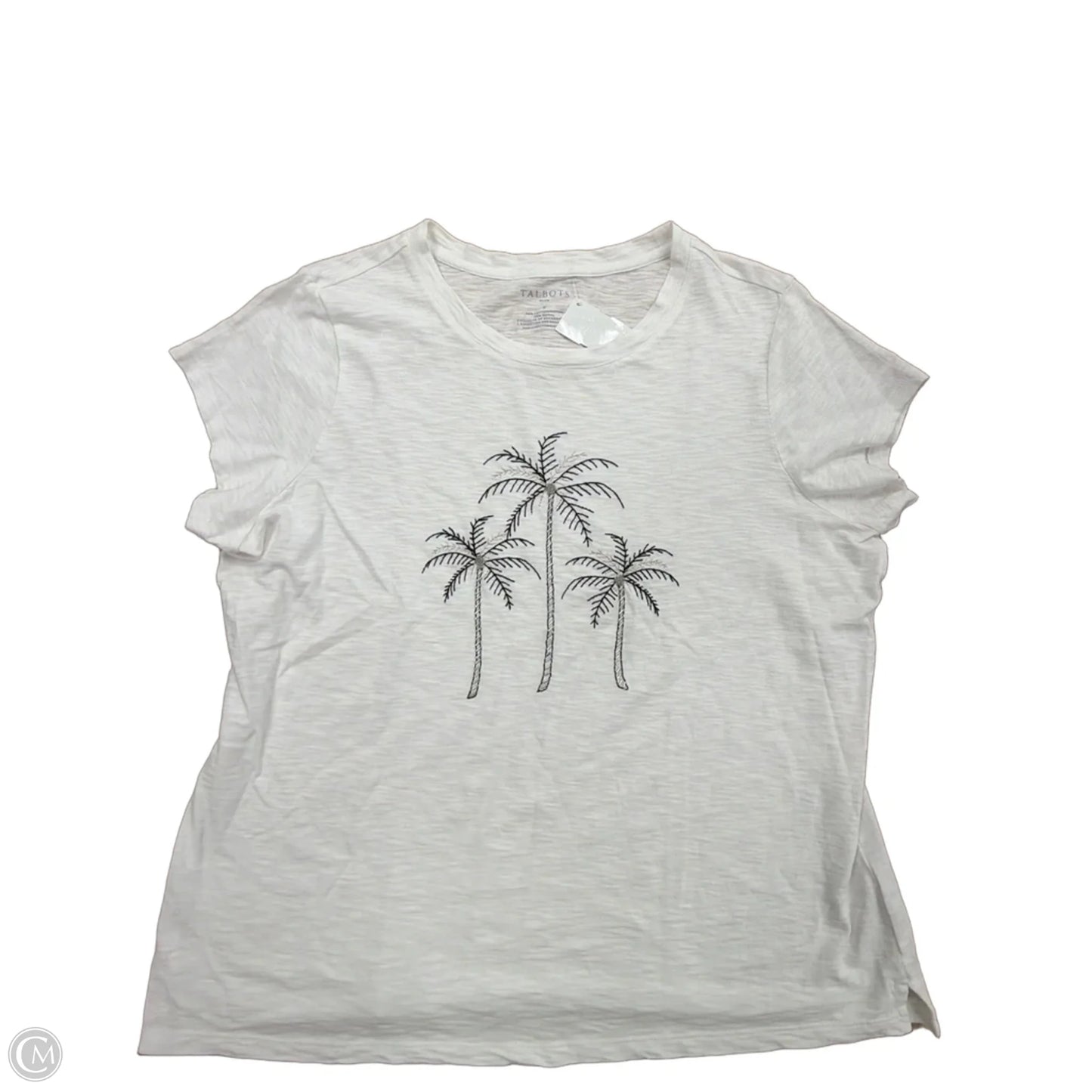 Top Short Sleeve By Talbots In Black & White, Size: Xl