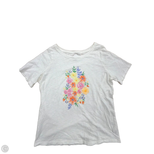 Top Short Sleeve By Talbots In White, Size: Xl