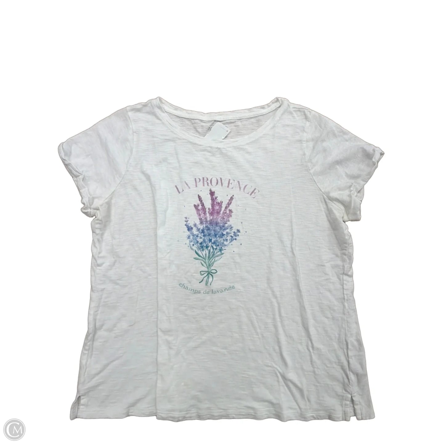 Top Short Sleeve By Talbots In White, Size: 1x