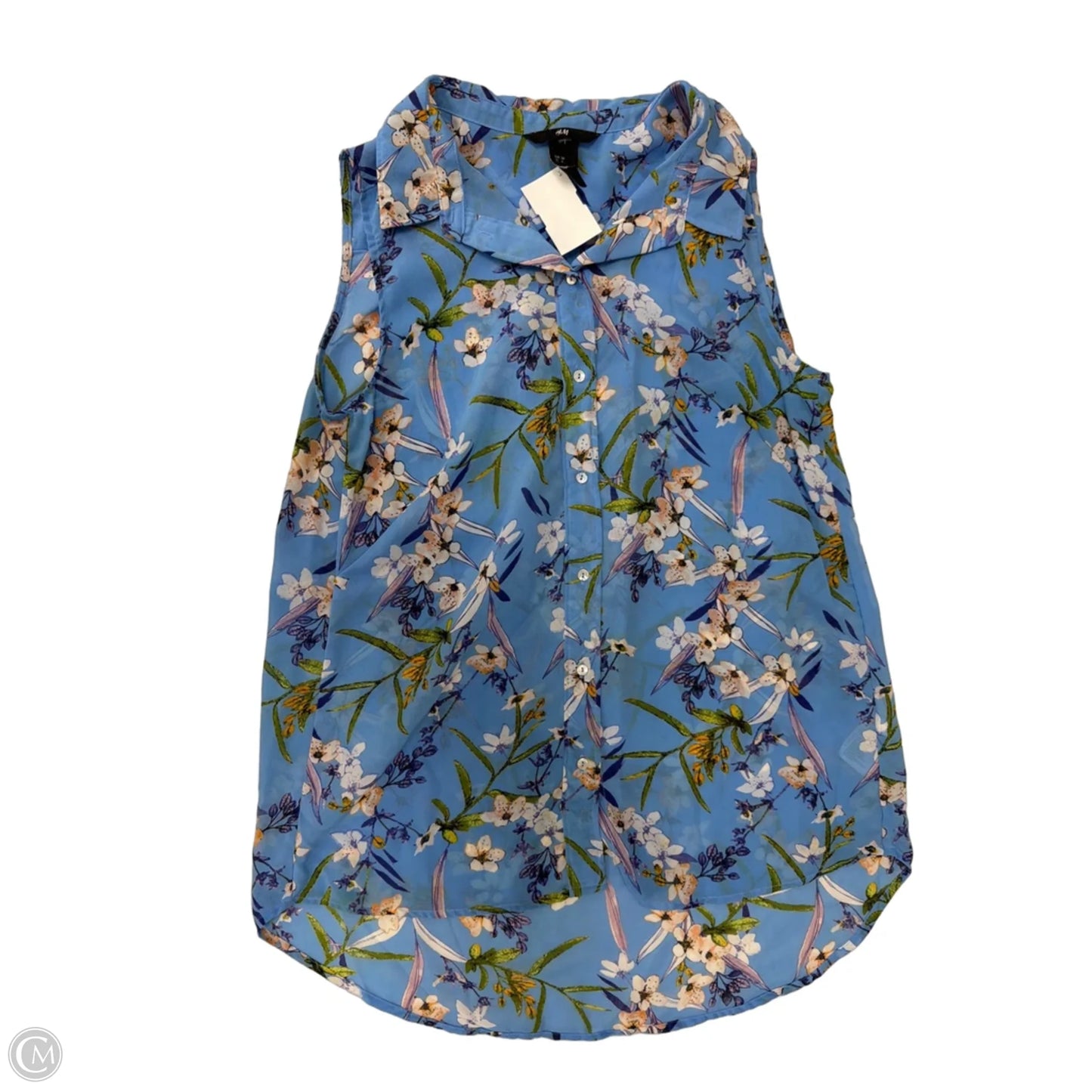 Top Sleeveless By H&m In Floral Print, Size: S