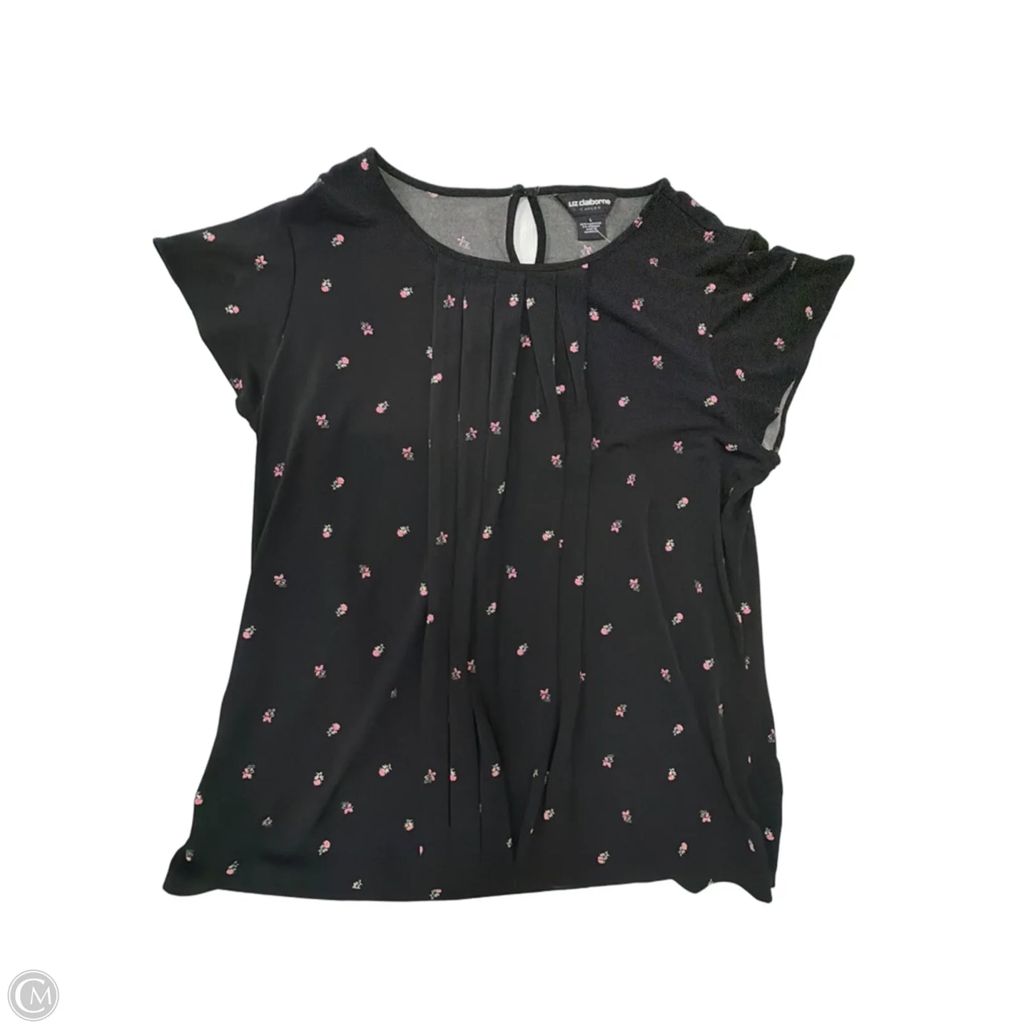 Top Short Sleeve By Liz Claiborne In Black, Size: L