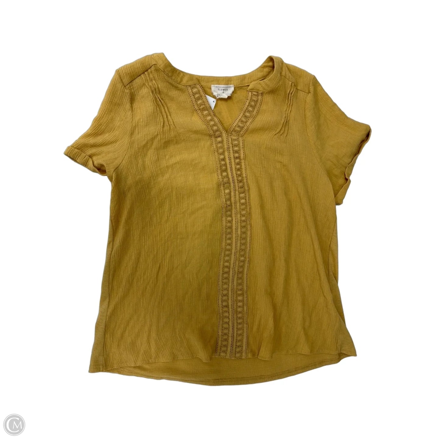 Top Short Sleeve By Clothes Mentor In Yellow, Size: 2x