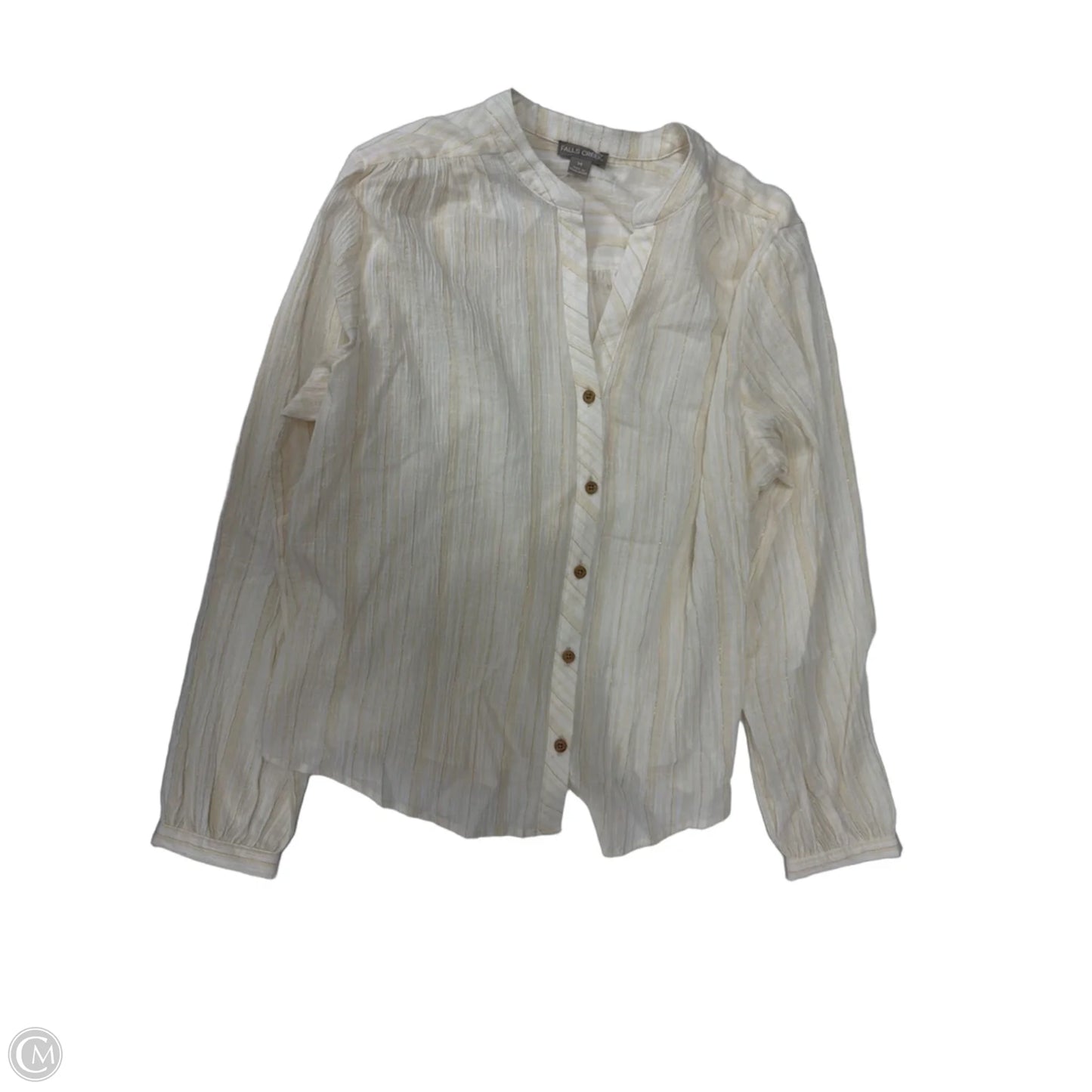 Top Long Sleeve By Falls Creek In Striped Pattern, Size: M