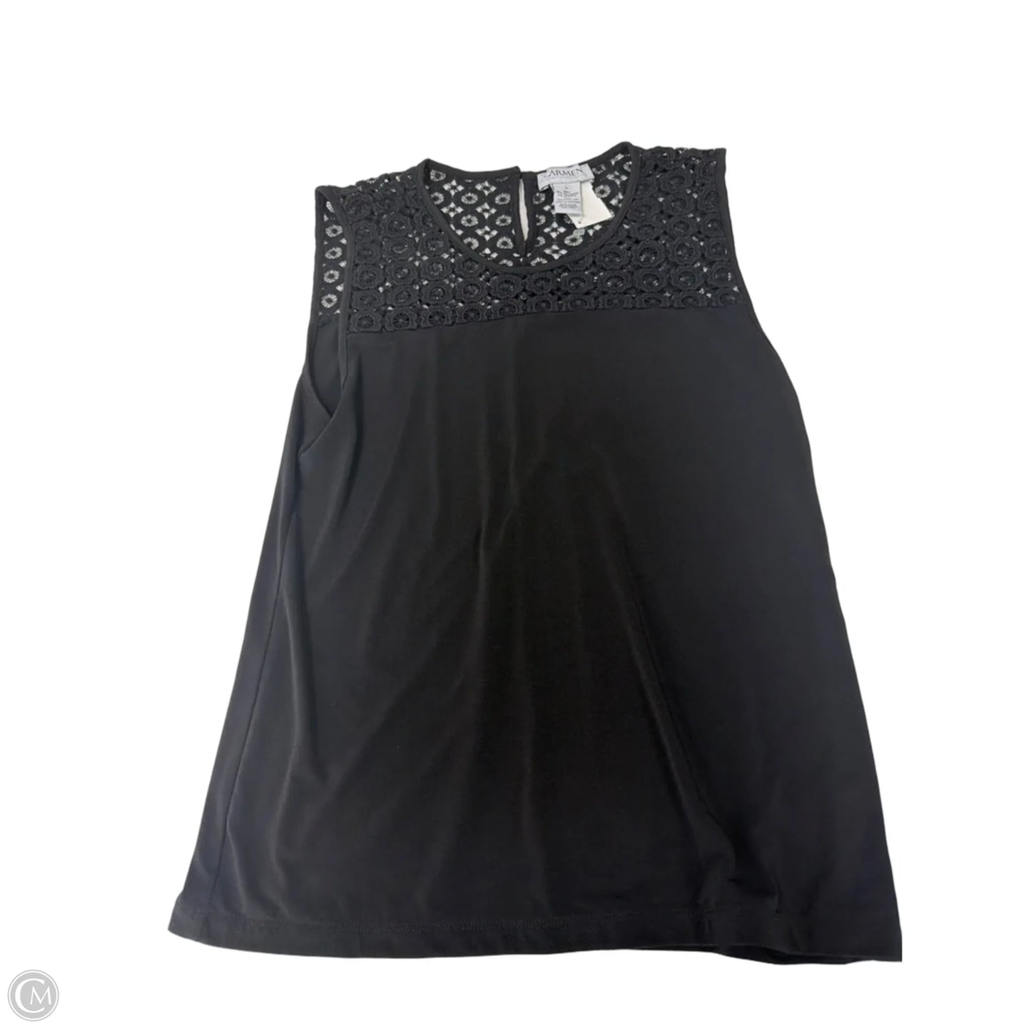 Top Sleeveless By Carmen By Carmen Marc Valvo In Black, Size: L