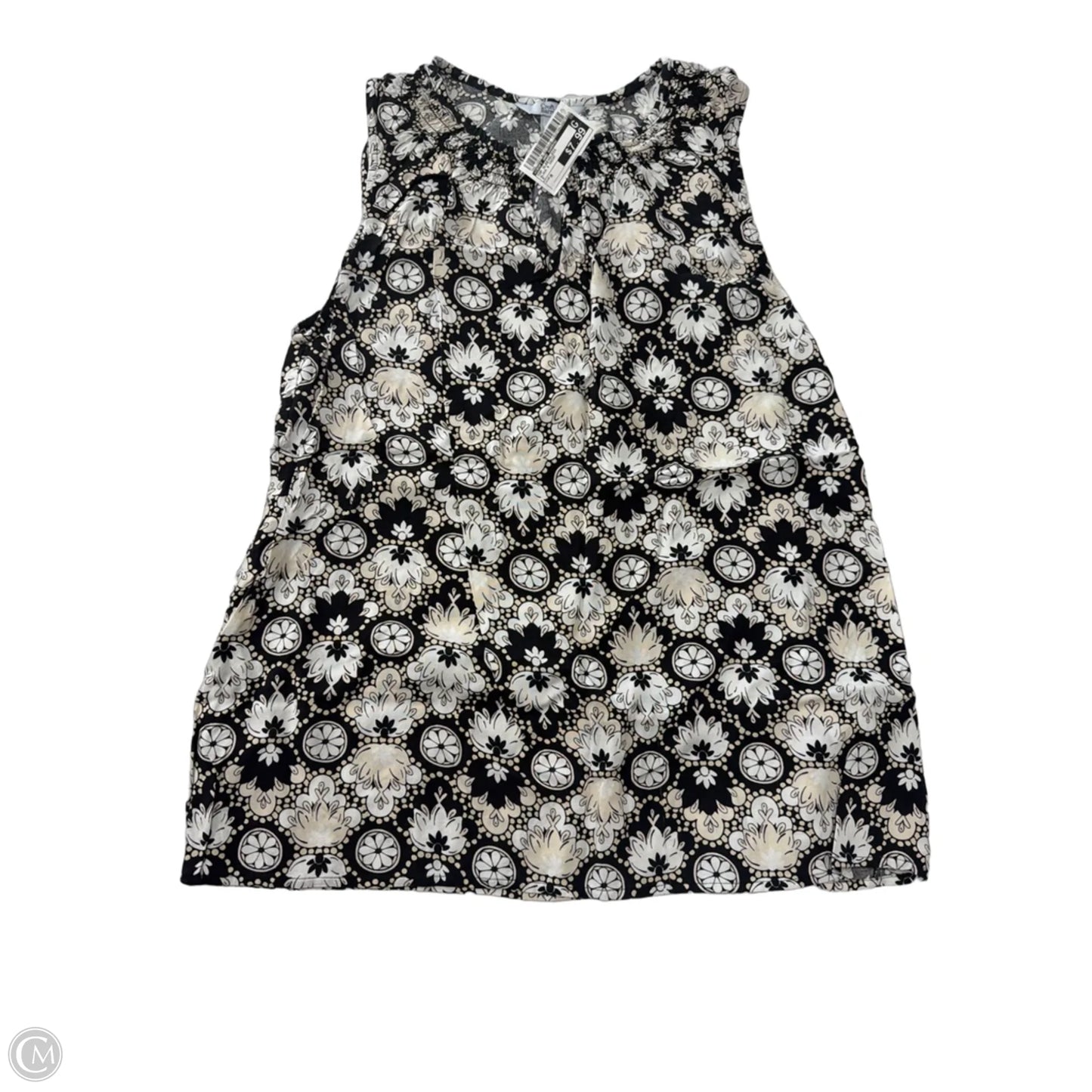 Top Sleeveless By Croft And Barrow In Black & Cream, Size: M