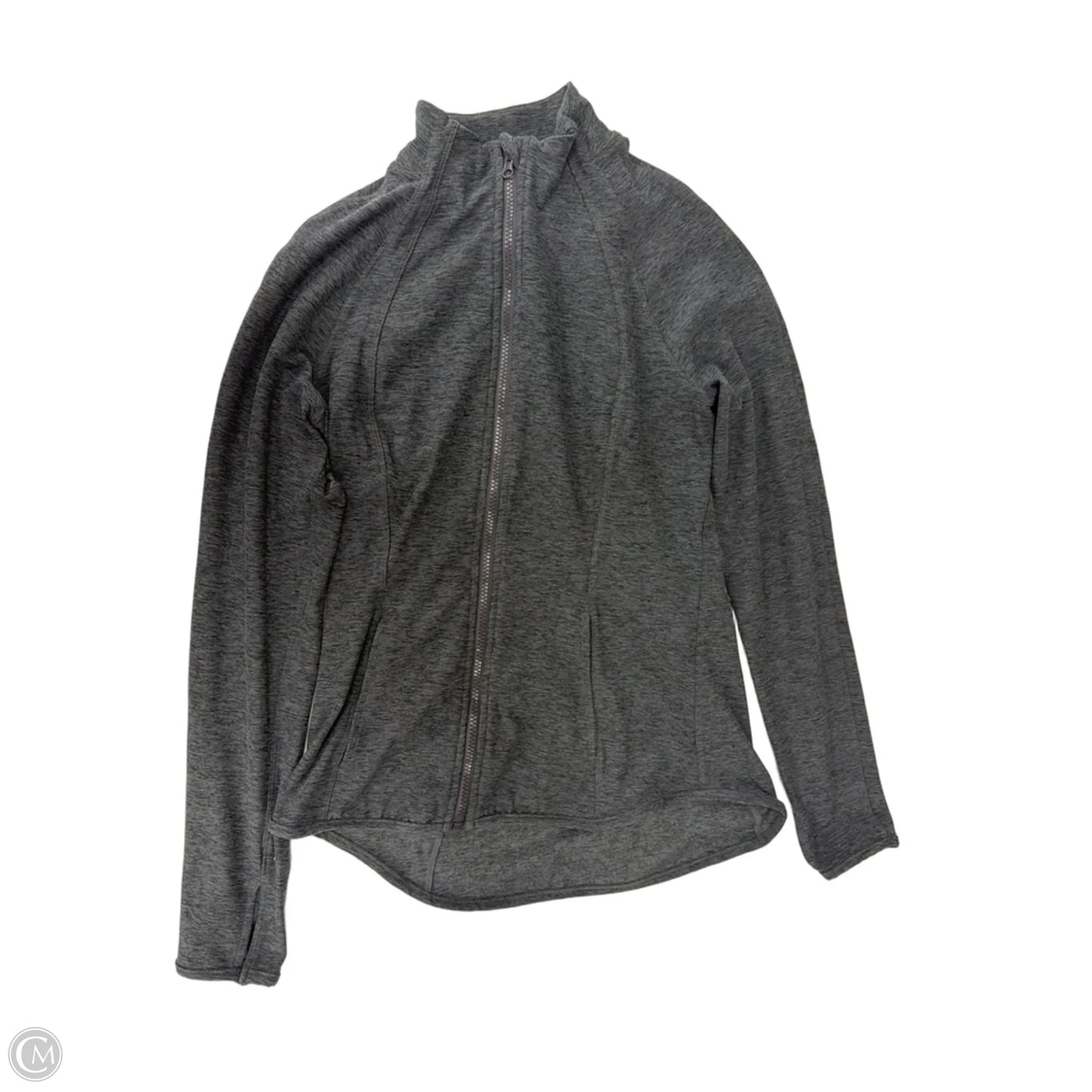 Athletic Jacket By Yogalicious In Grey, Size: M