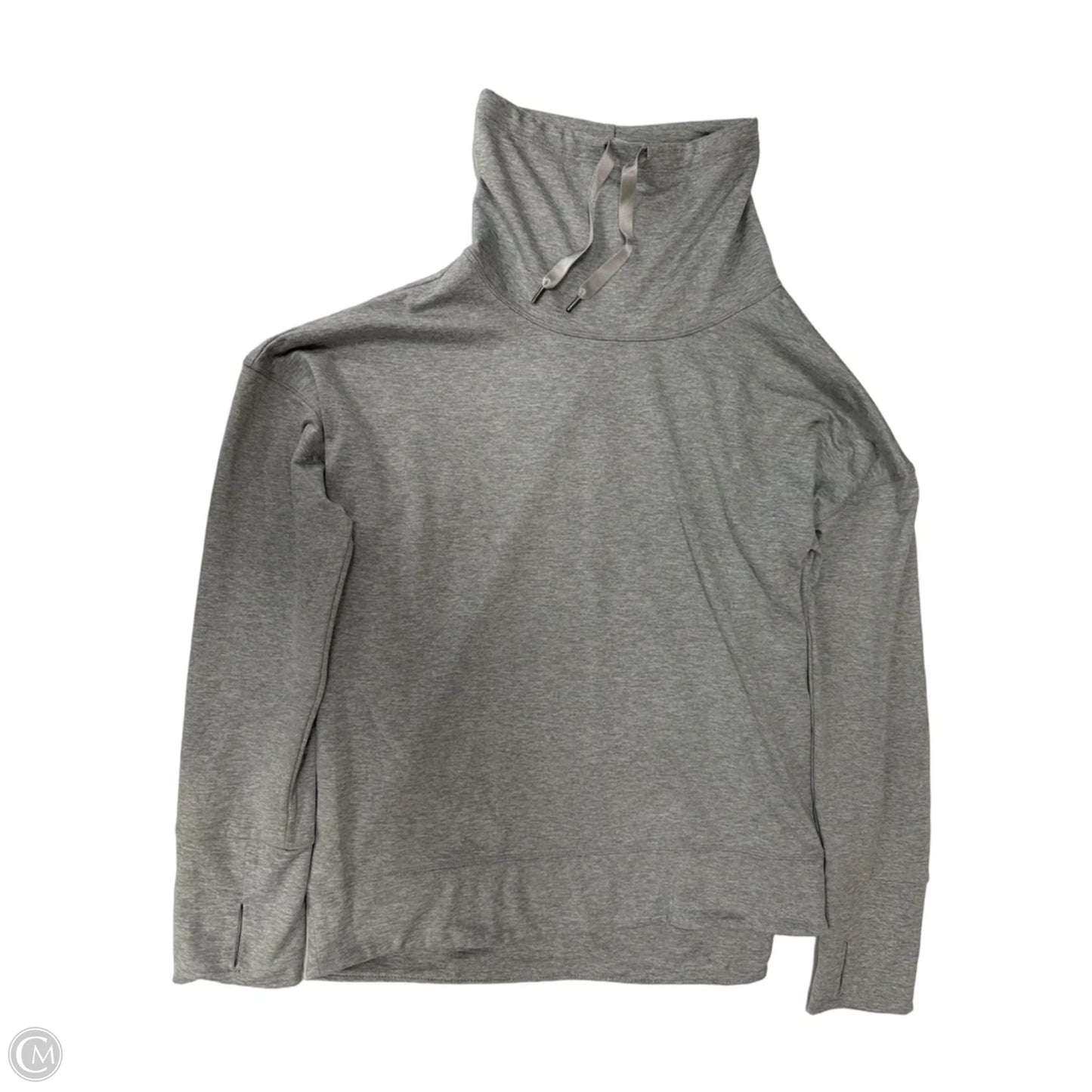 Athletic Top Long Sleeve Collar By Apana In Grey, Size: L