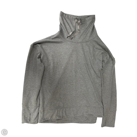 Athletic Top Long Sleeve Collar By Apana In Grey, Size: L