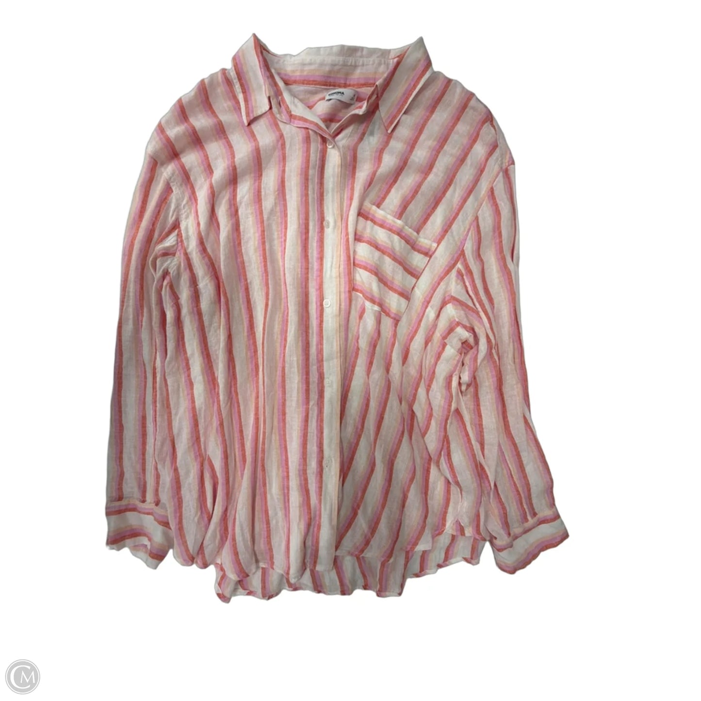 Top Long Sleeve By Sonoma In Striped Pattern, Size: 3x