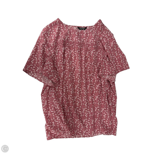 Top Short Sleeve By Bloomchic In Pink & White, Size: 2x