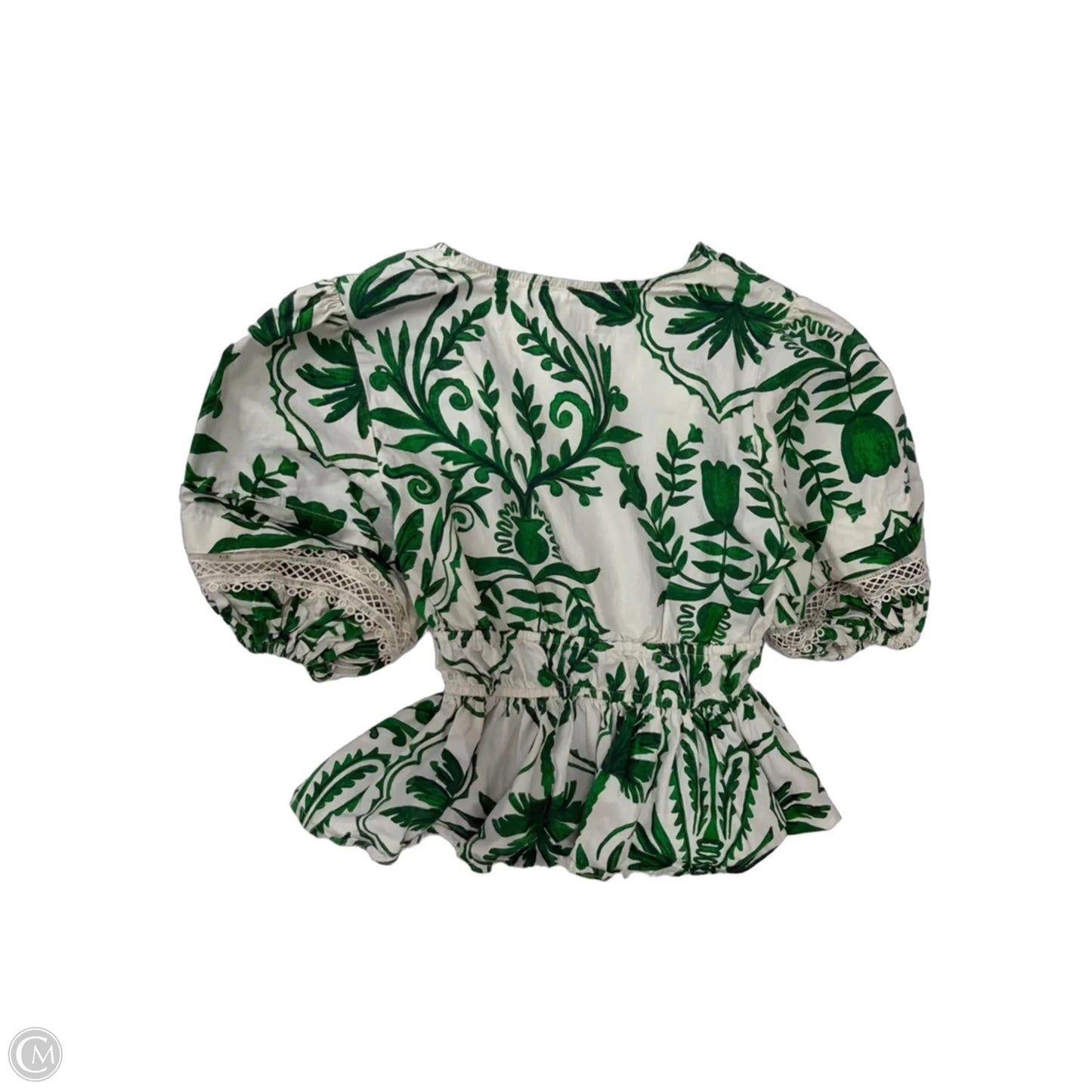 Top Short Sleeve By Clothes Mentor In Green & White, Size: M