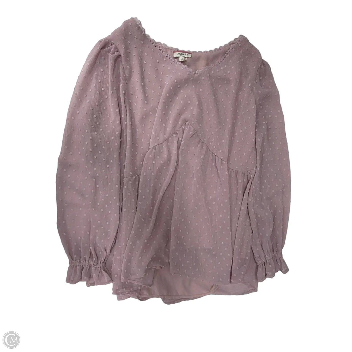 Top Long Sleeve By Andree By Unit In Purple, Size: 2x