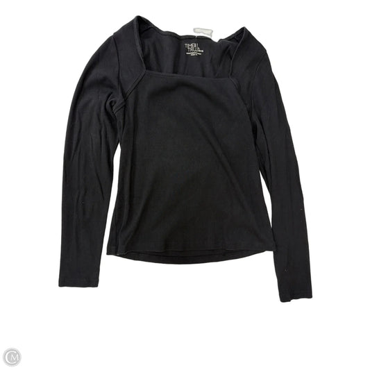 Top Long Sleeve By Time And Tru In Black, Size: L