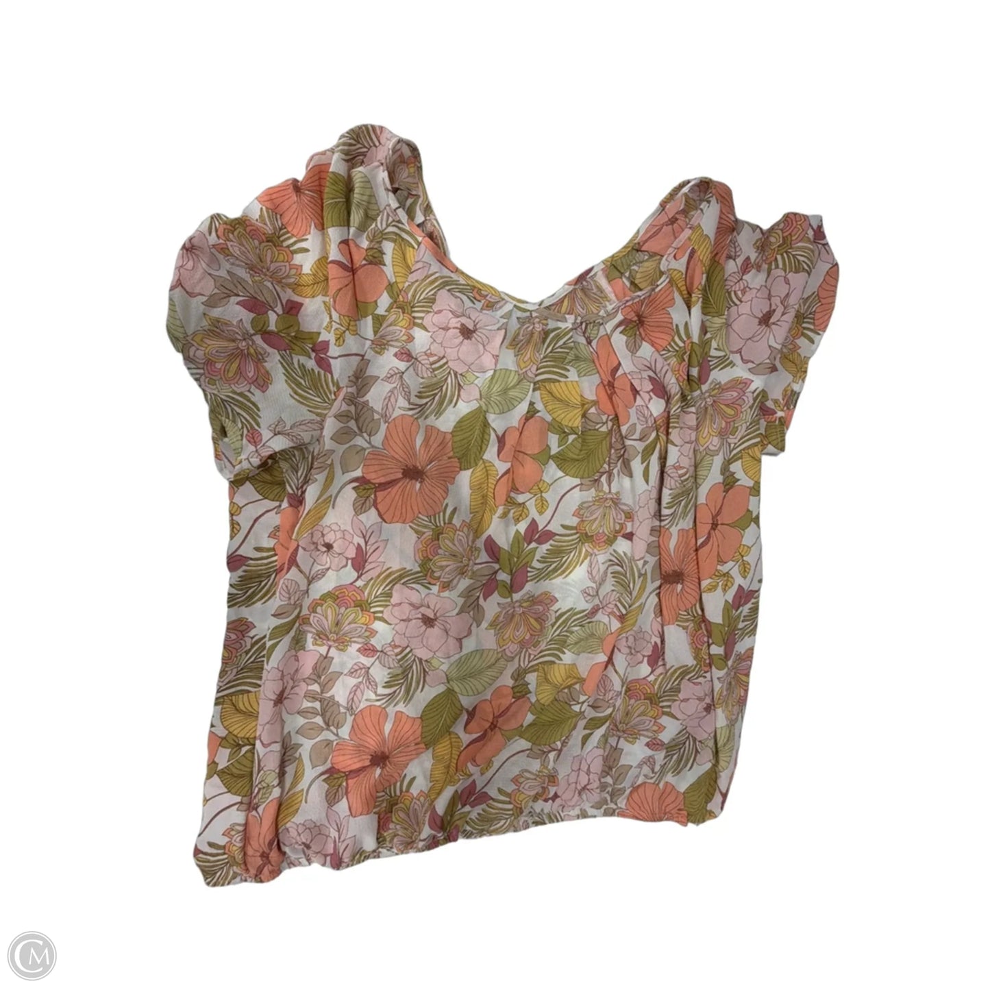 Top Short Sleeve By Sara Michelle In Floral Print, Size: 3x