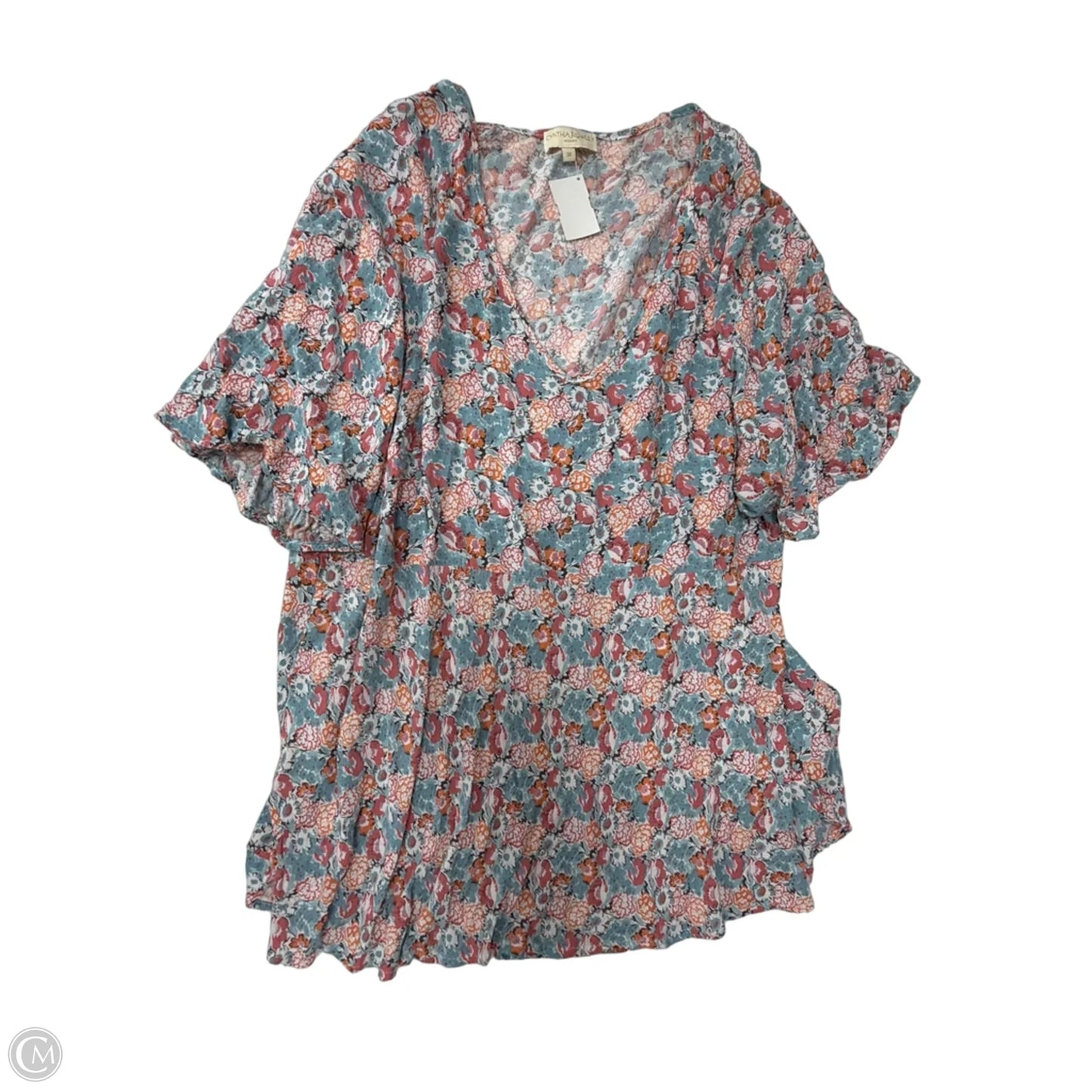 Top Short Sleeve By Cynthia Rowley In Floral Print, Size: 3x