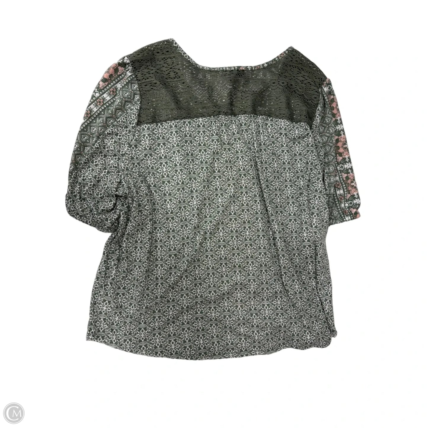 Top Short Sleeve By Absolutely Famous In Green & Pink, Size: 3x
