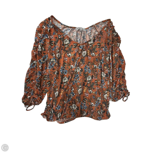 Top Long Sleeve By Absolutely Famous In Floral Print, Size: 3x