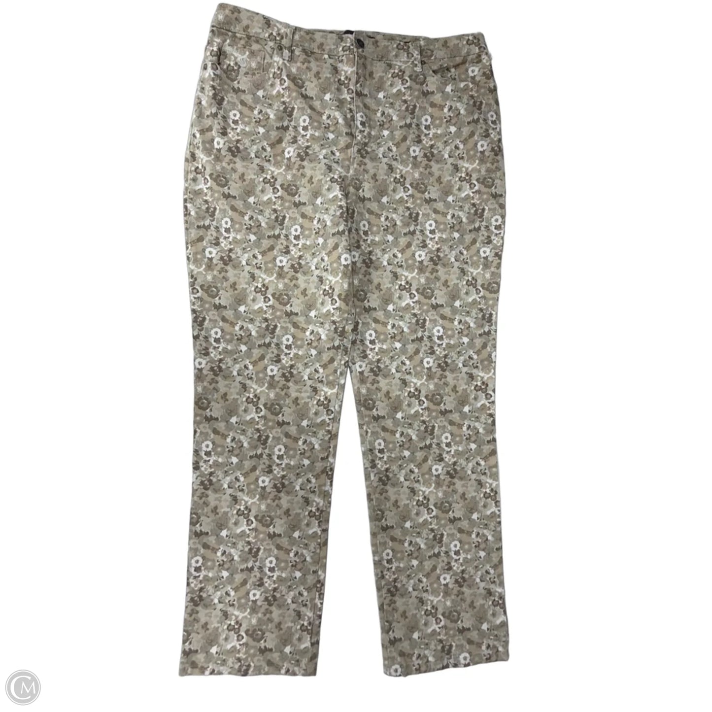 Jeans Straight By Gloria Vanderbilt In Floral Print, Size: 18