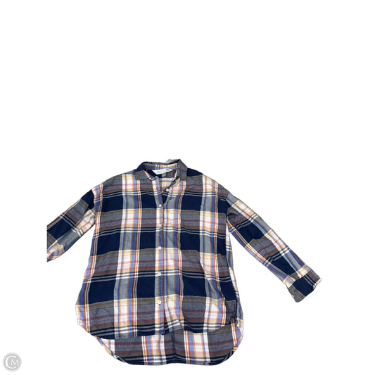 Top Long Sleeve By Old Navy In Plaid Pattern, Size: M