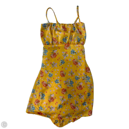 Dress Casual Short By Peach Love Cream California In Floral Print, Size: M