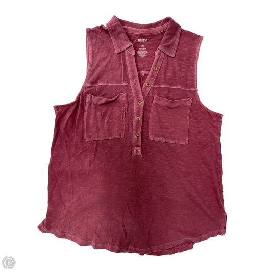 Top Sleeveless By Sonoma In Pink, Size: M