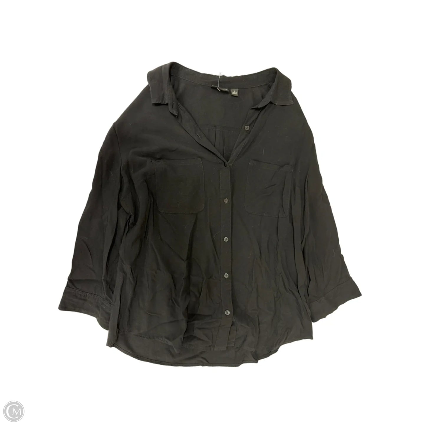Top Long Sleeve By Ana In Black, Size: L