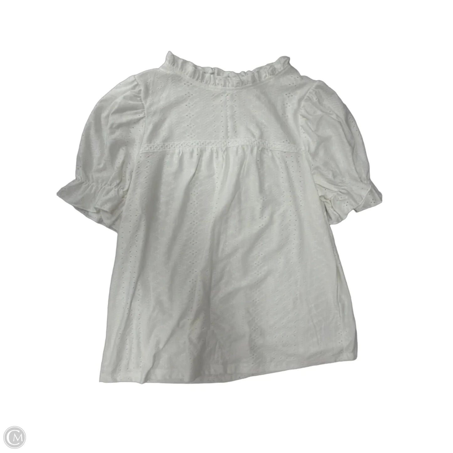 Top Short Sleeve By Clothes Mentor In White, Size: M