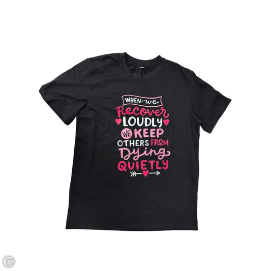 Top Short Sleeve By Clothes Mentor In Black & Pink, Size: M