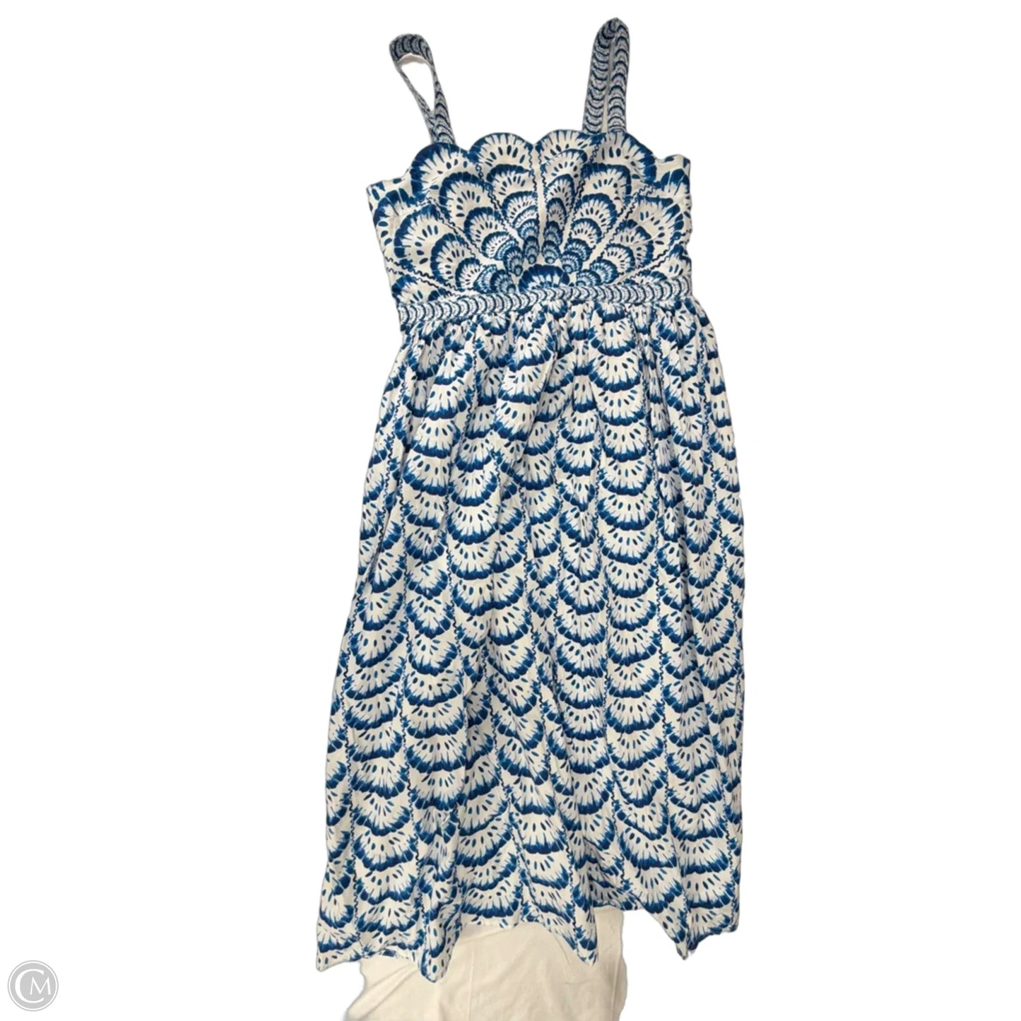 Dress Casual Midi By Crown And Ivy In Blue & White, Size: Xl