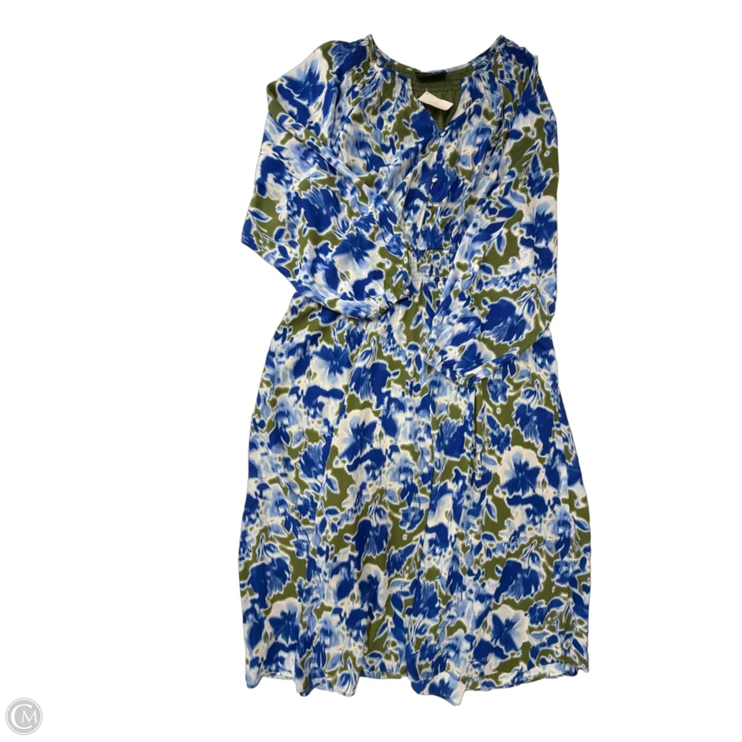Dress Casual Midi By Lane Bryant In Blue & Green, Size: Xl